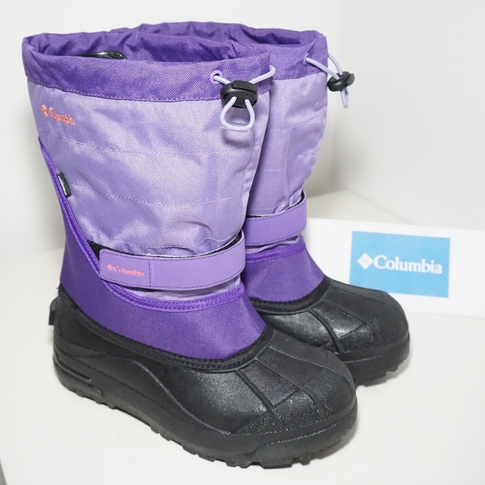 Columbia Big Girl Pull On Winter Rain Boot Purple - Picture 1 of 8